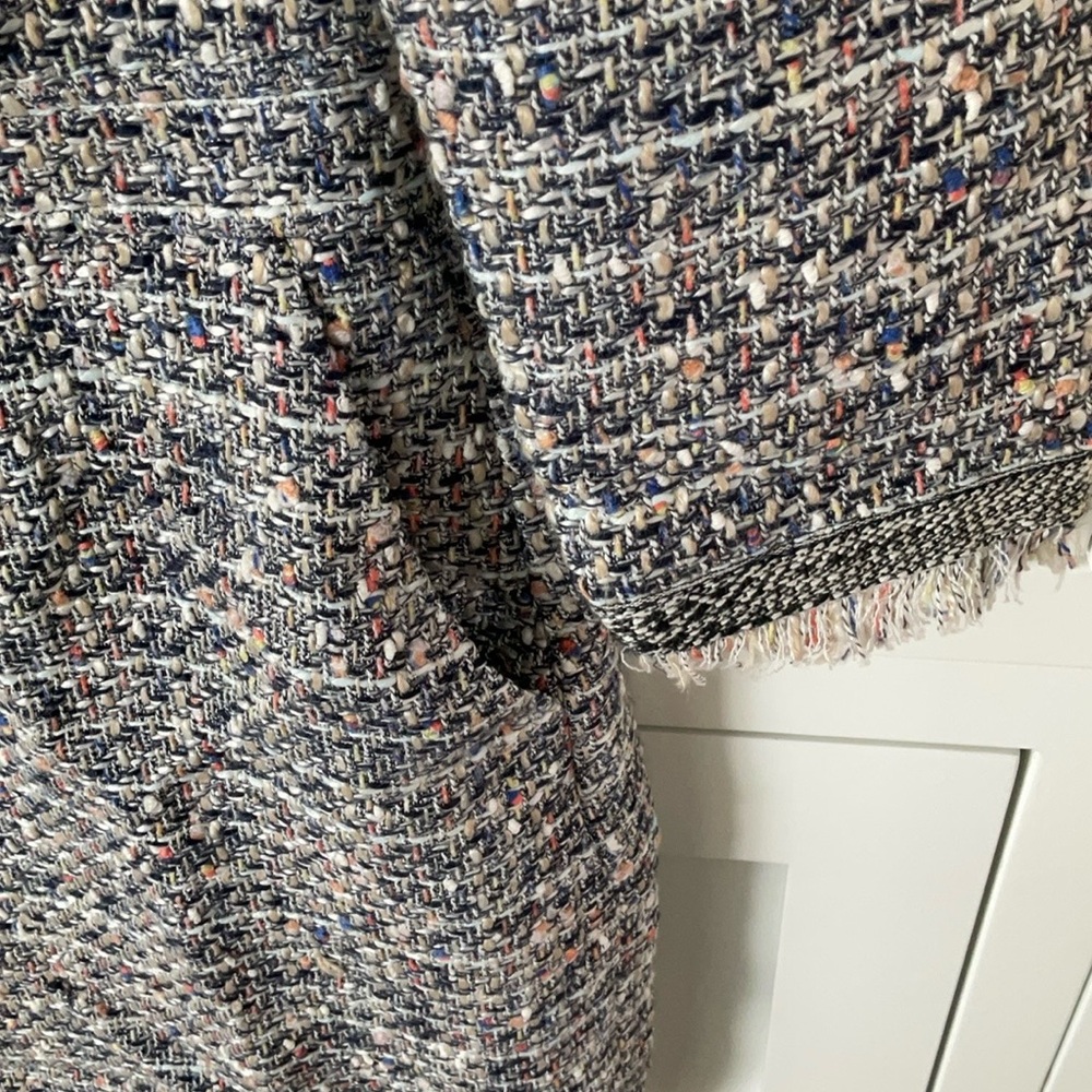 J. Crew 3/4 Sleeve Tweed Dress - Blue and White - Picture 7 of 14